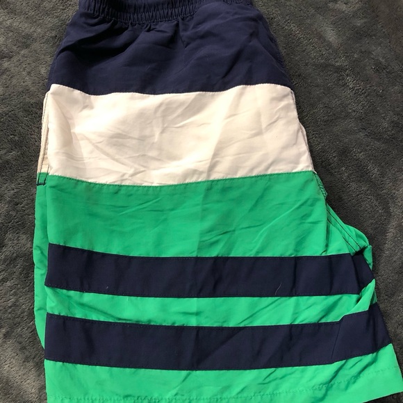 Ralph Lauren Blue and Green Striped Swim Trunks - Picture 10 of 11